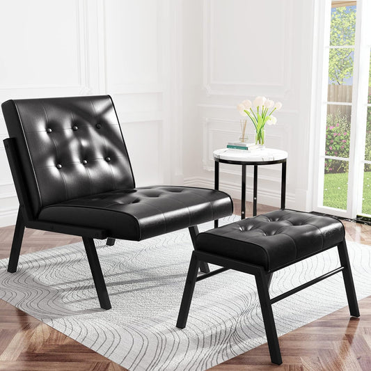 Cuir - French Chair with Ottoman