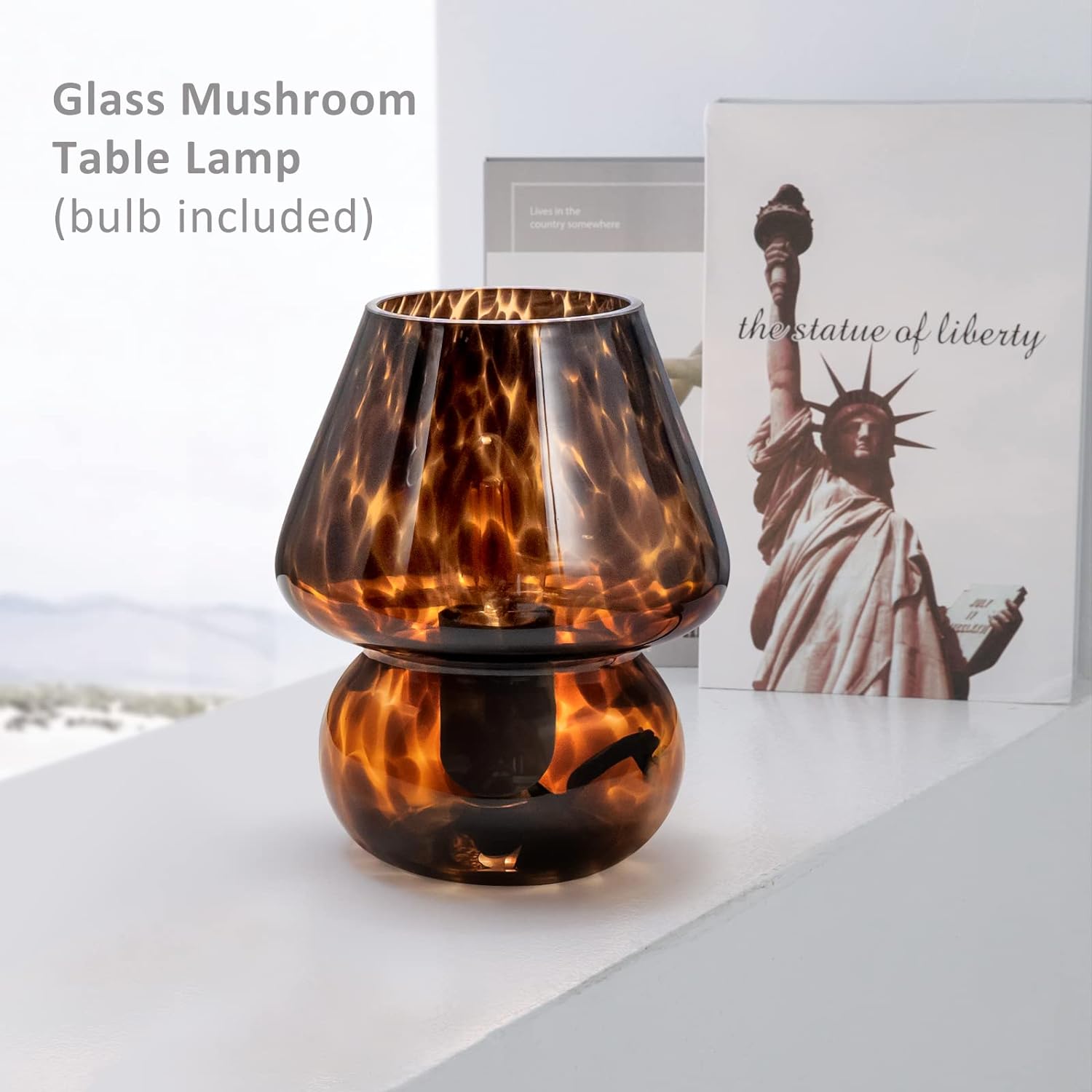 Vintage Mushroom Glass Lamp